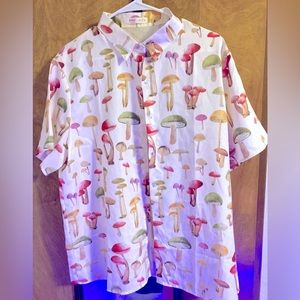 Romwe women's xl mushroom button down shirt